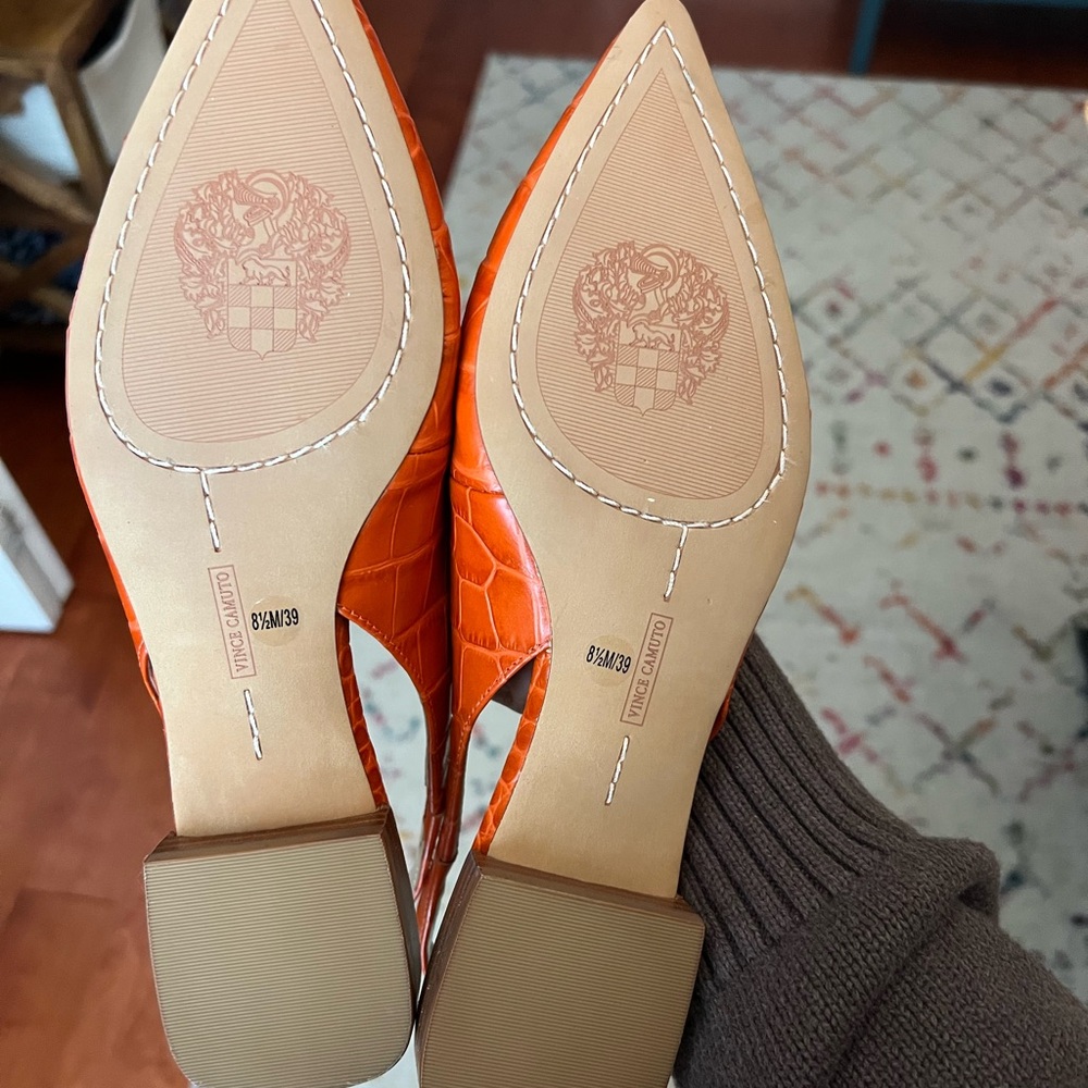 Vince Camuto Orange Croc-Embossed Flats - Picture 9 of 9